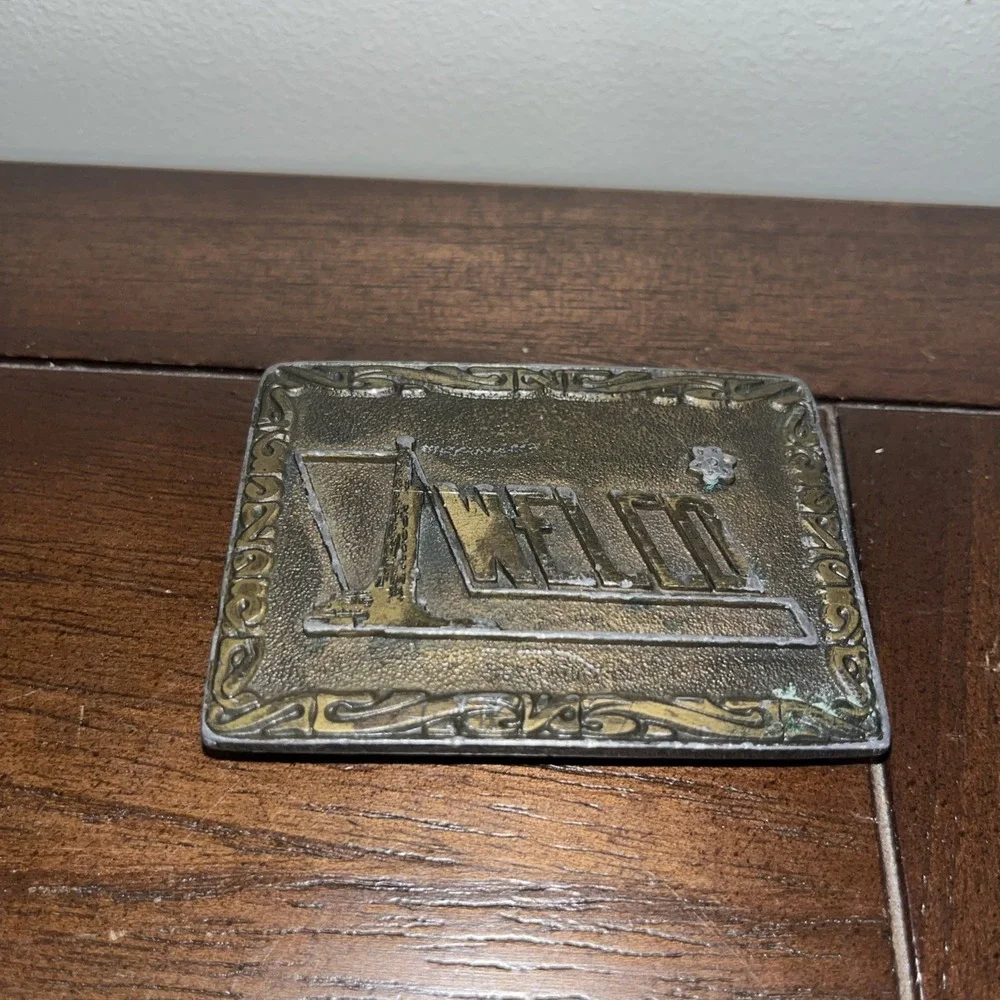Welco Oil Derrick Belt Buckle By Hit Line USA Vintage